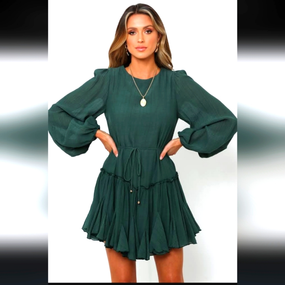 NWT, Once In A Blue Moon Dress Green, Size 6 (M)